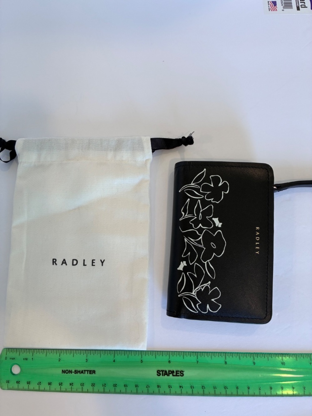 Radley London Black Floral Leather Wallet Wristlet Zip Around - Picture 13 of 14